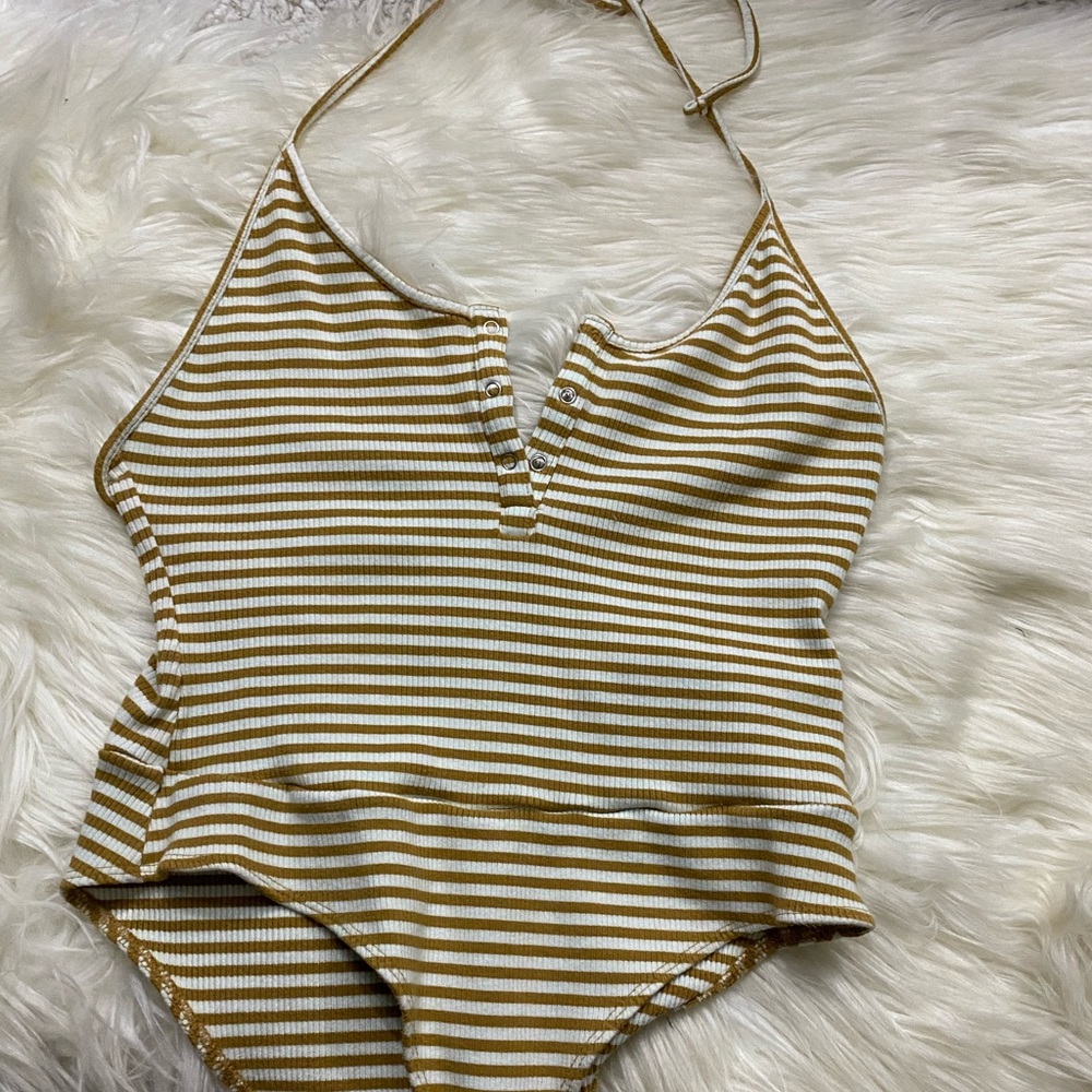 striped body suit